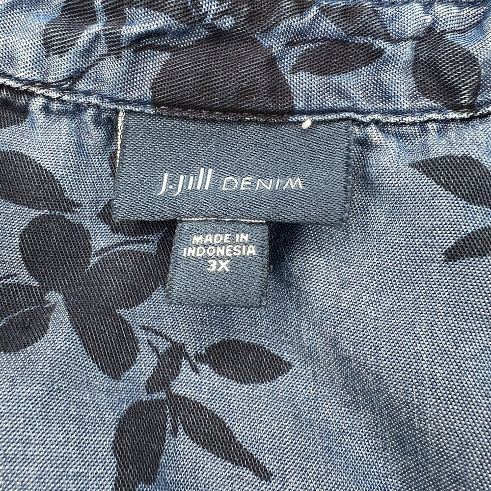 J. Jill denim blue popover top - Picture 6 of 11